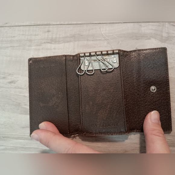 Bvlgari Key holder Key case Logo Mania Beige Silver Woman - Picture 8 of 10